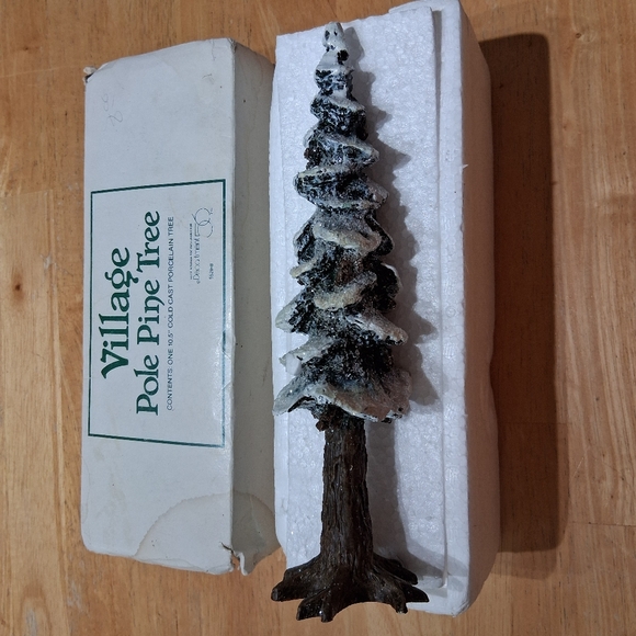 Department 56 Village Pole Pine Tree 10.5" Cold Cast Porcelain Tree - Picture 2 of 5